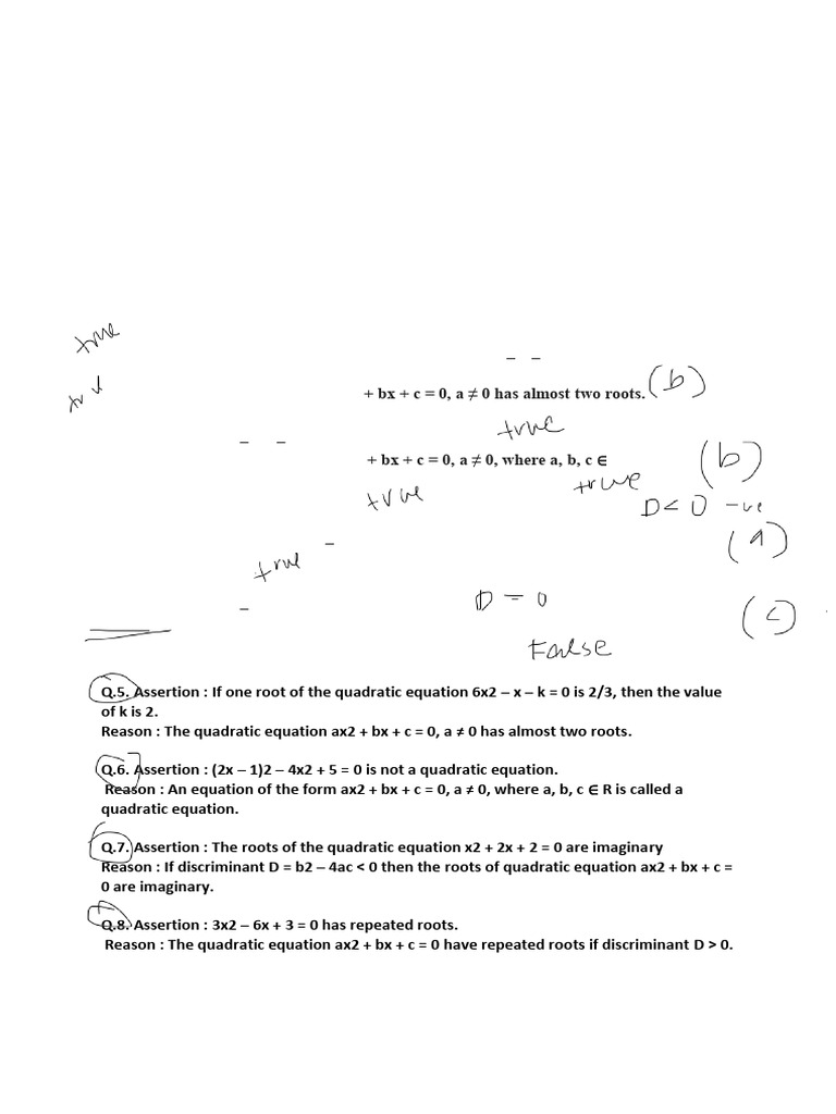 Gallery Detail: Class 10 Maths Quadratic Assertions