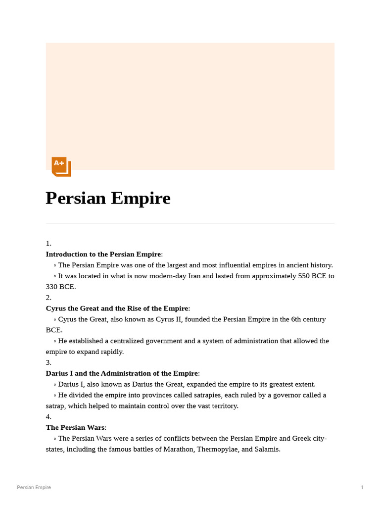Persian Empire | PDF