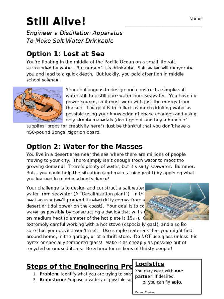 Designing a Salt Water Still | PDF | Seawater | Water
