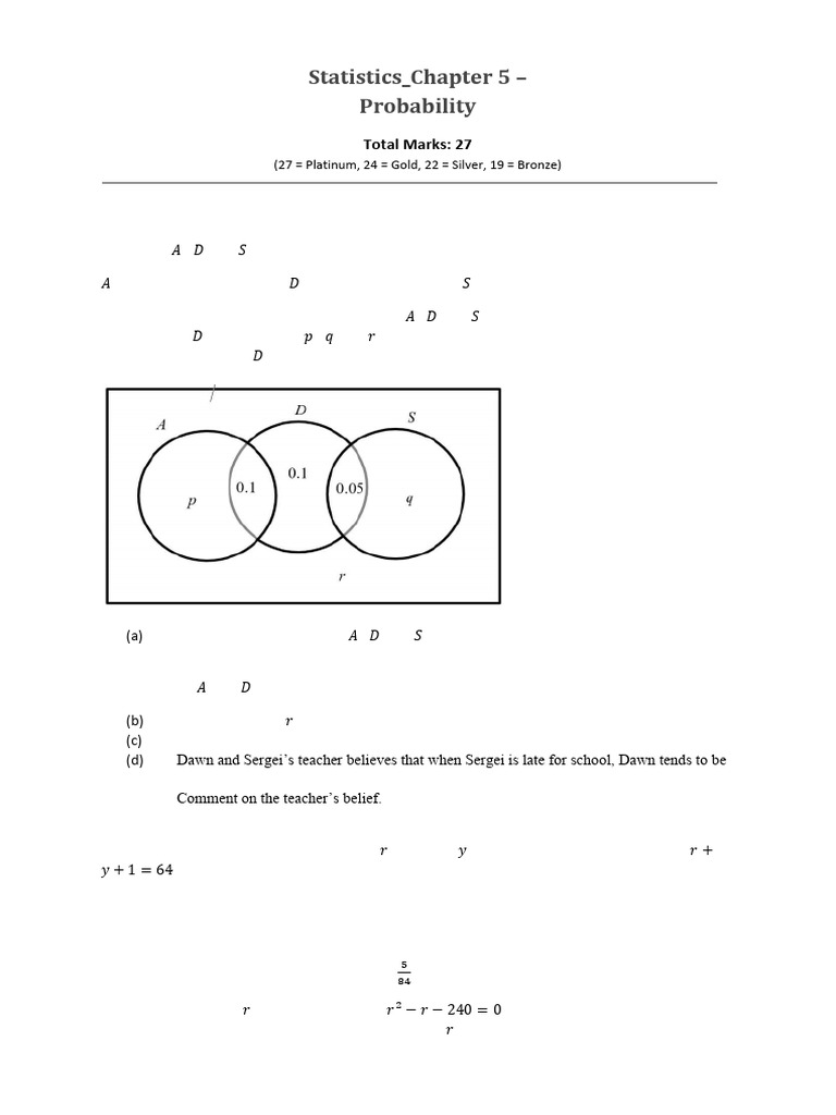 Probability and Statistics Exercises | PDF | Physics | Applied Mathematics
