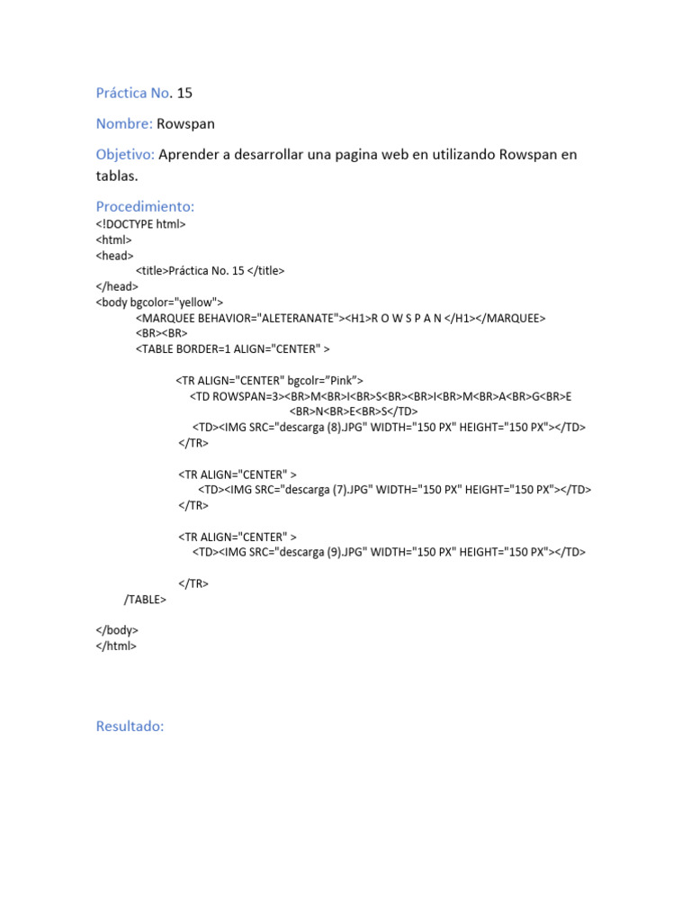 Uso de Rowspan en Tablas HTML | PDF