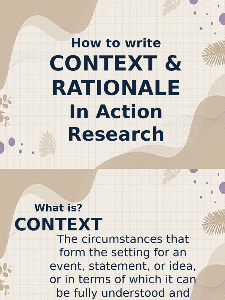 Writing Context & Rationale in Research | PDF