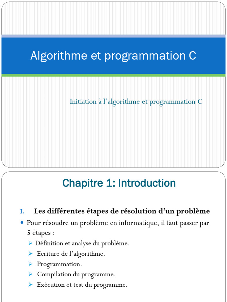 Introduction à l'algorithme en C | PDF | Système d'exploitation ...