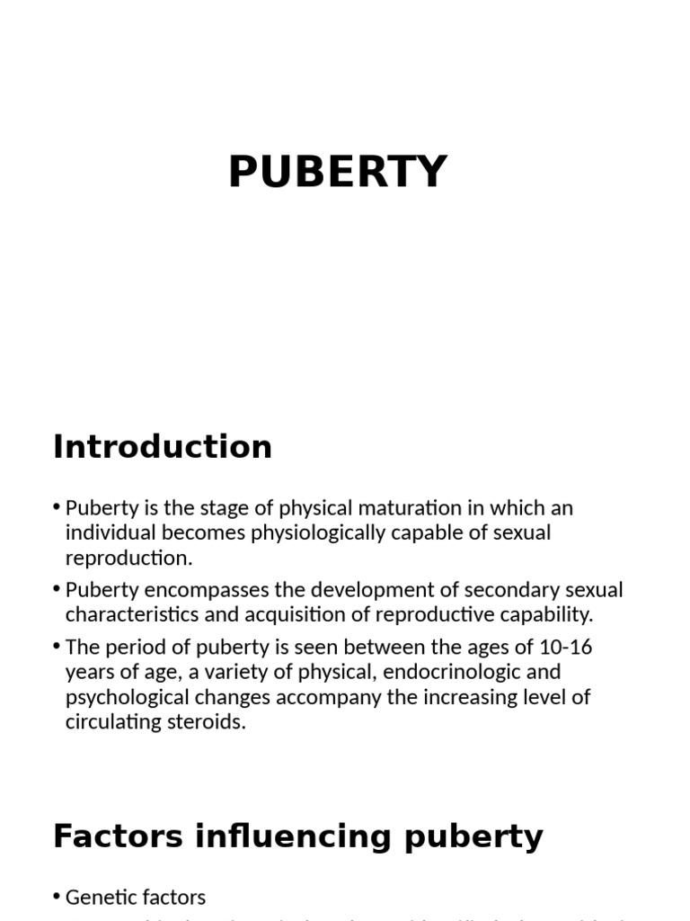 Puberty Vvu Level 400 | PDF | Puberty | Luteinizing Hormone