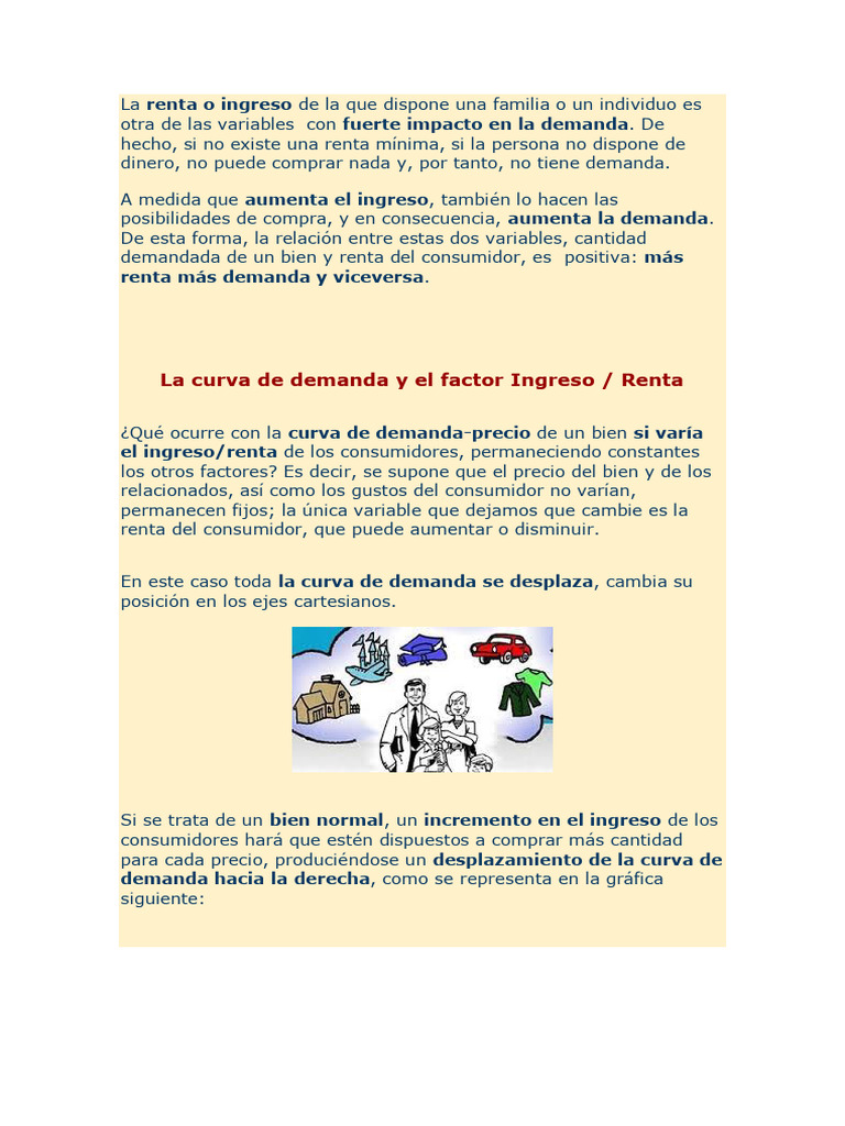 Impacto de la Renta en la Demanda | PDF | Curva de demanda | Precios