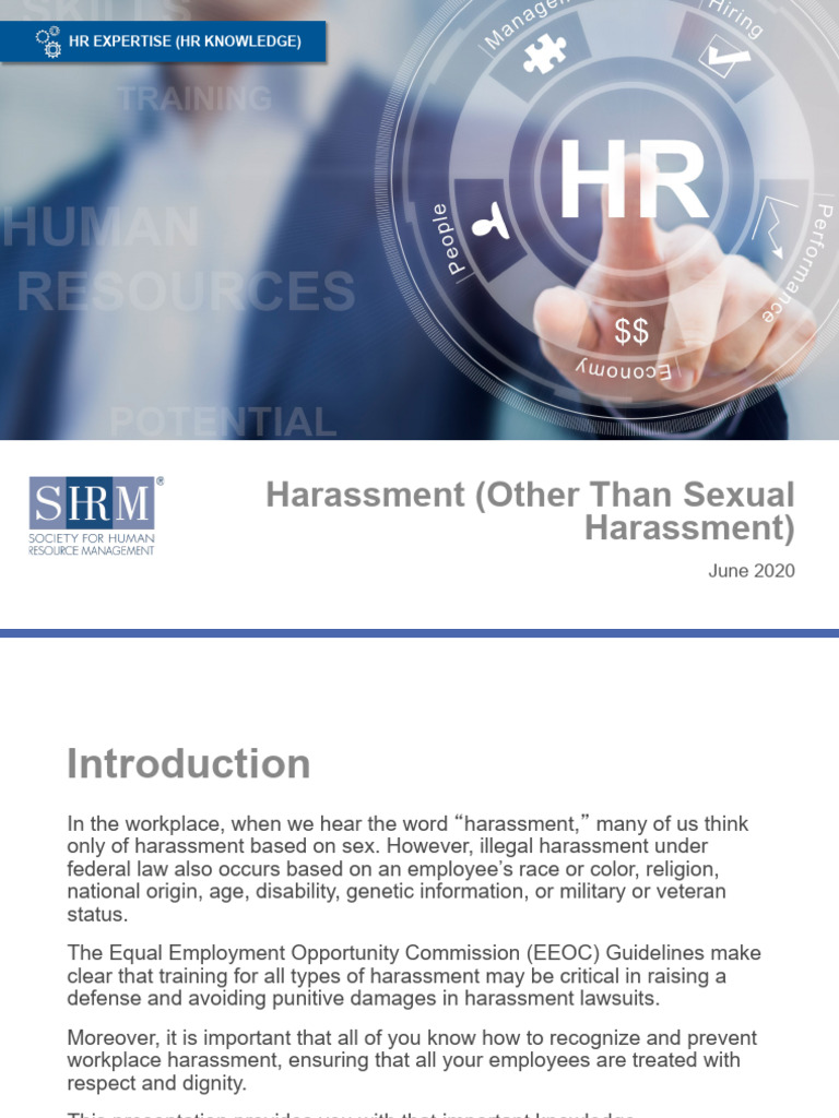 Understanding Workplace Harassment Types | PDF | Sexual Harassment ...