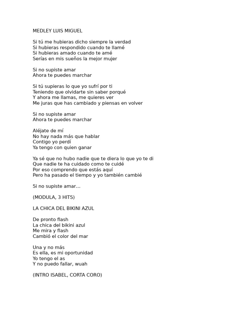 Medley Luis Miguel Pdf