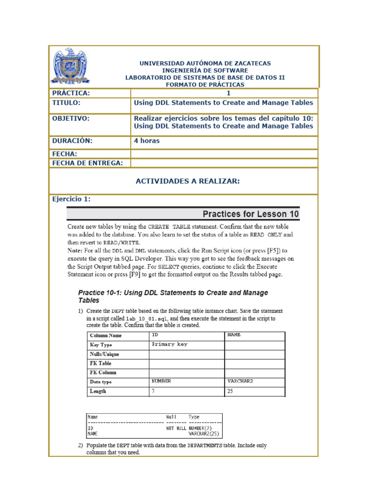 DDL Statements for Table Management | PDF | Computer Programming ...