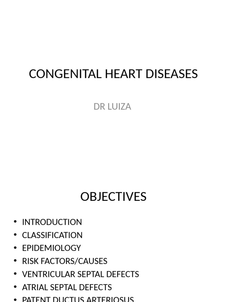 Overview of Congenital Heart Diseases | PDF | Congenital Heart Defect ...