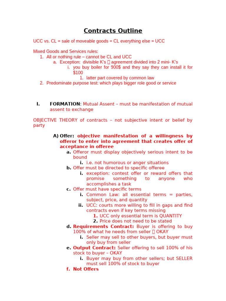 Key Elements of Contract Law Explained | PDF | Offer And Acceptance ...
