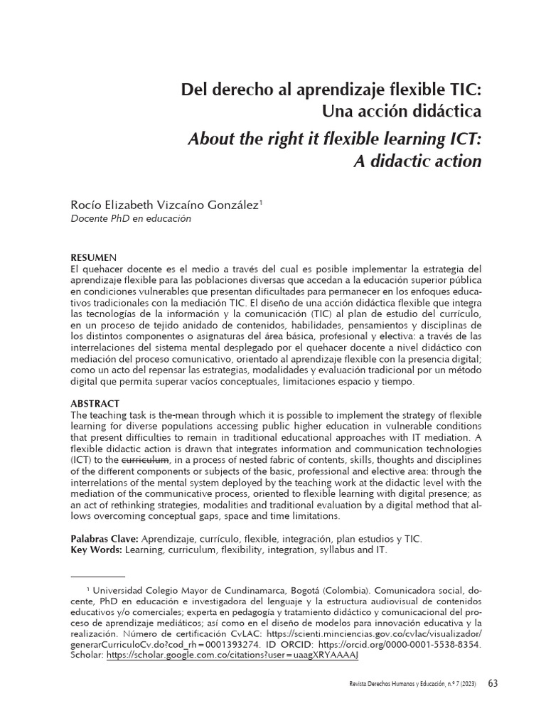 Aprendizaje Flexible con TIC en Educación | PDF | Plan de estudios ...