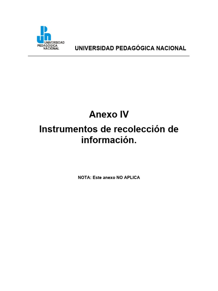 Anexo 4 Instrumentos de Recoleccion de Informacion | PDF