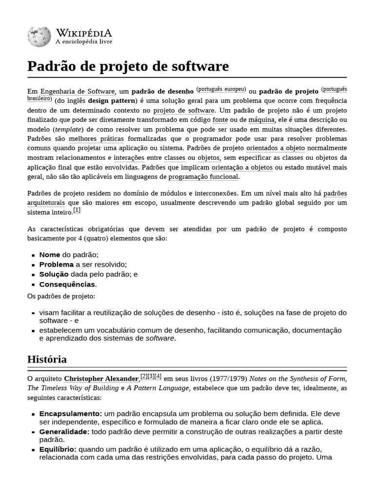 Padrões de Projeto de Software | PDF | Padrão de design de software ...
