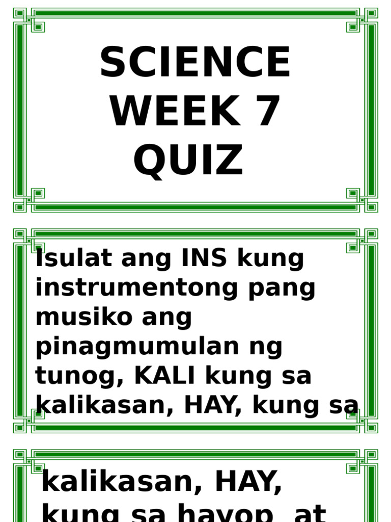 Science Week 7 - Quiz | PDF