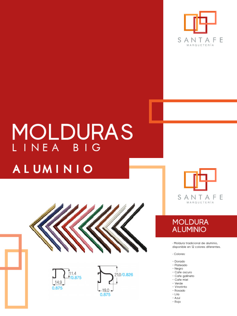 Molduras de Aluminio en 12 Colores | PDF
