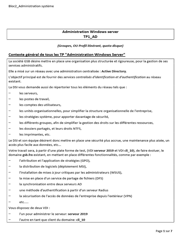 Profils itinérants sur Windows Server 2022 | PDF | Active Directory ...