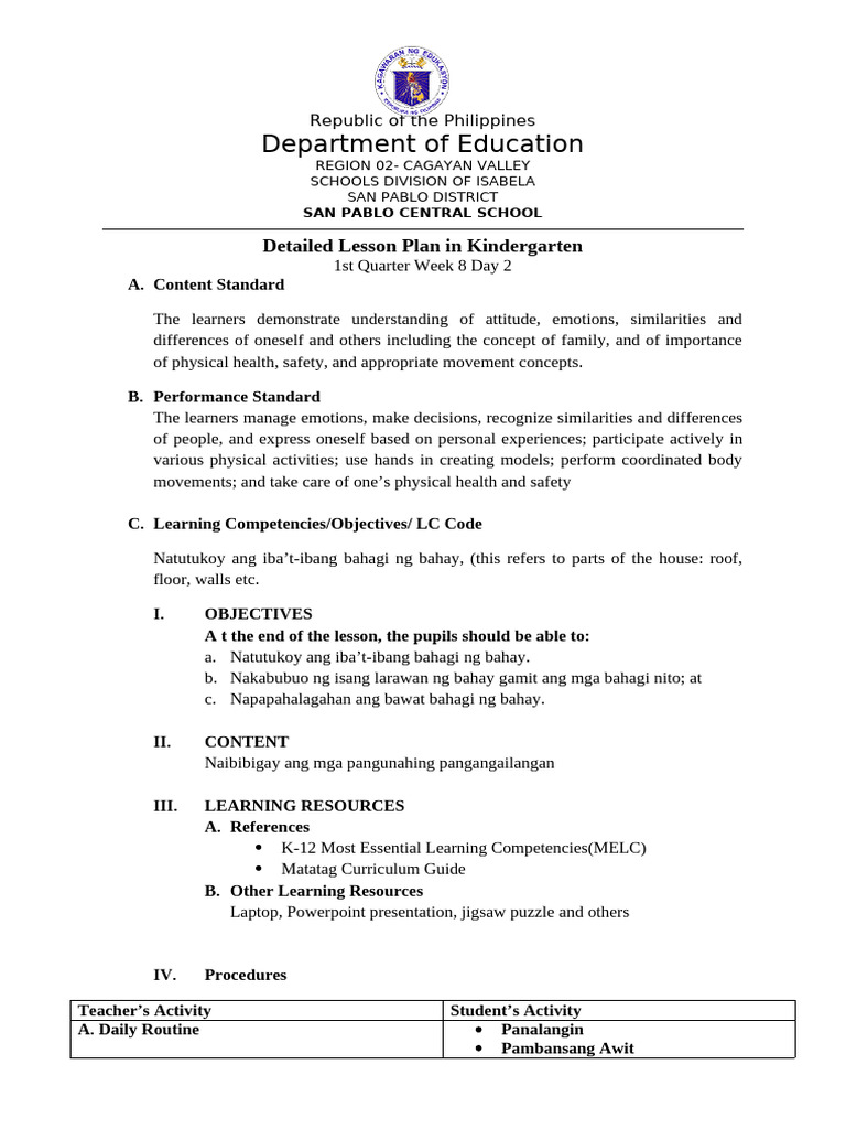 Lesson Plan Week 34 | PDF