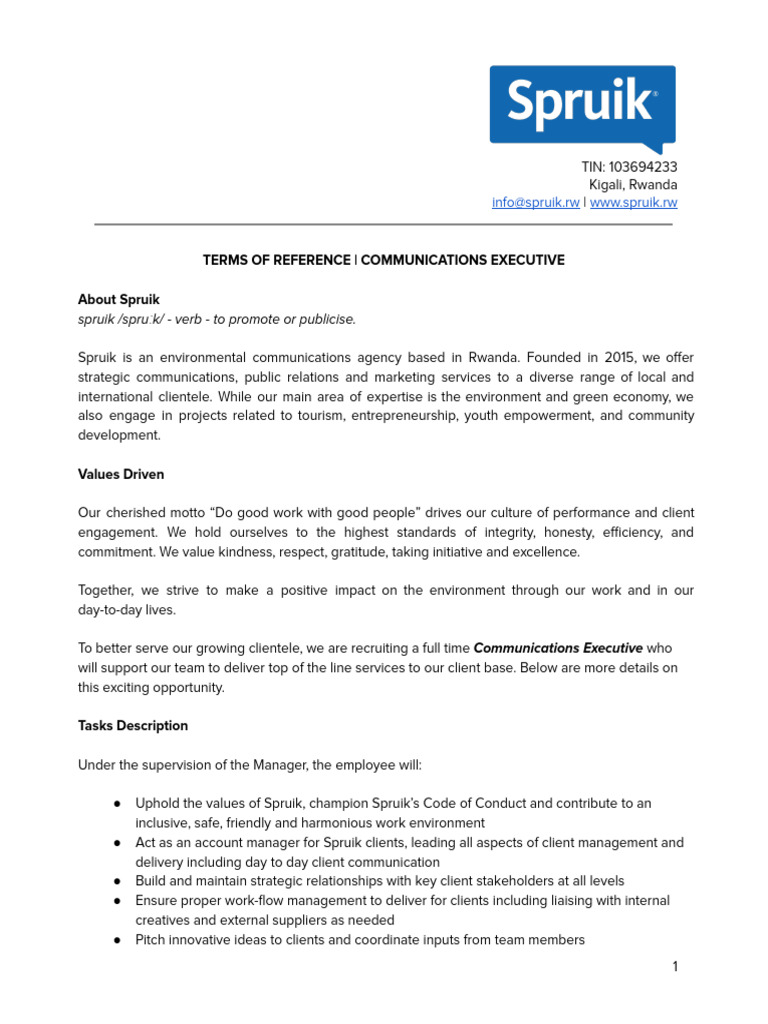 Communications Executive Job Opening | PDF | Employment | Marketing