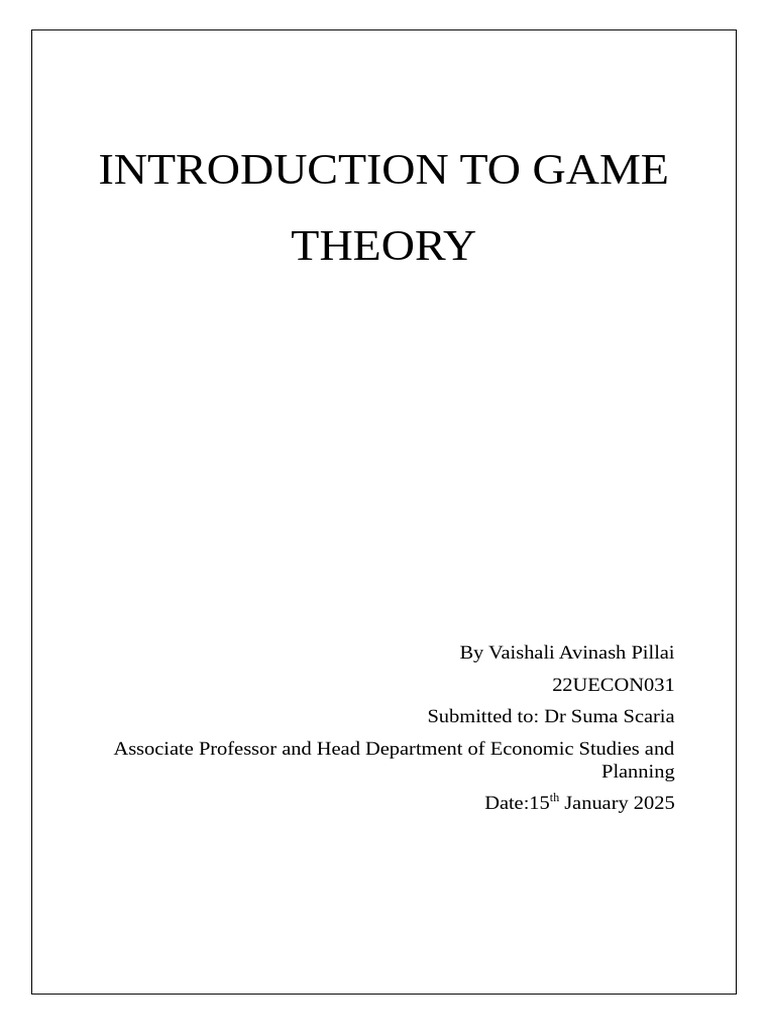 Understanding Game Theory Concepts | PDF | Game Theory | Economics Of ...
