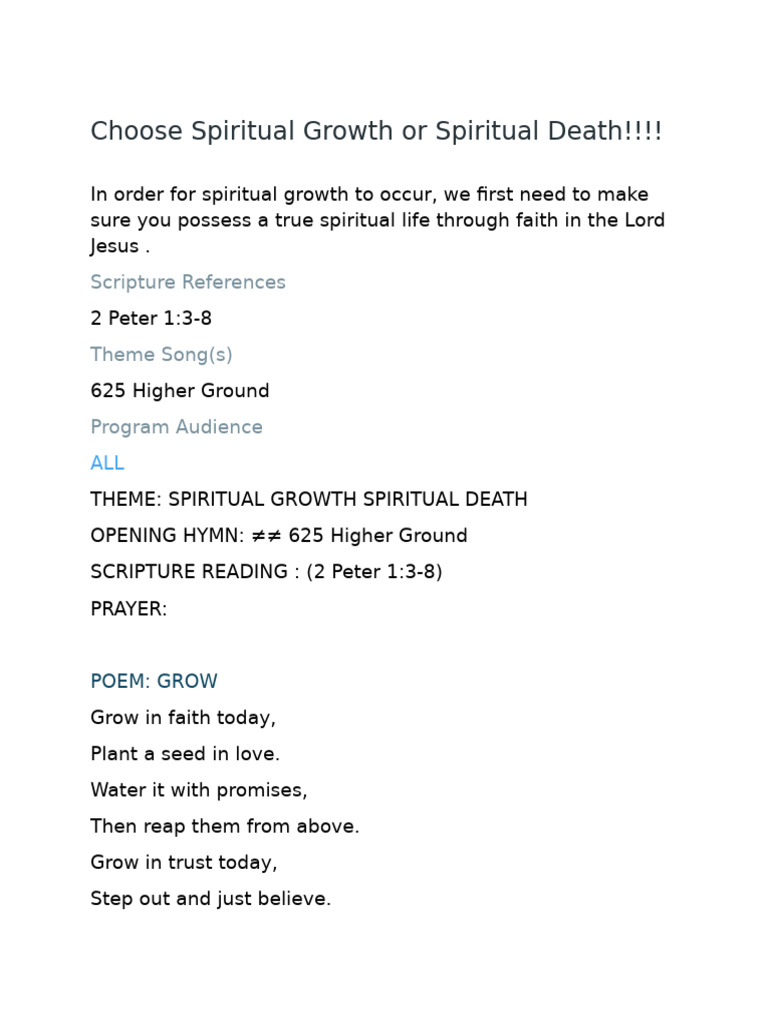 Spiritual Growth in Faith Program 2024 | PDF | Faith | Jesus