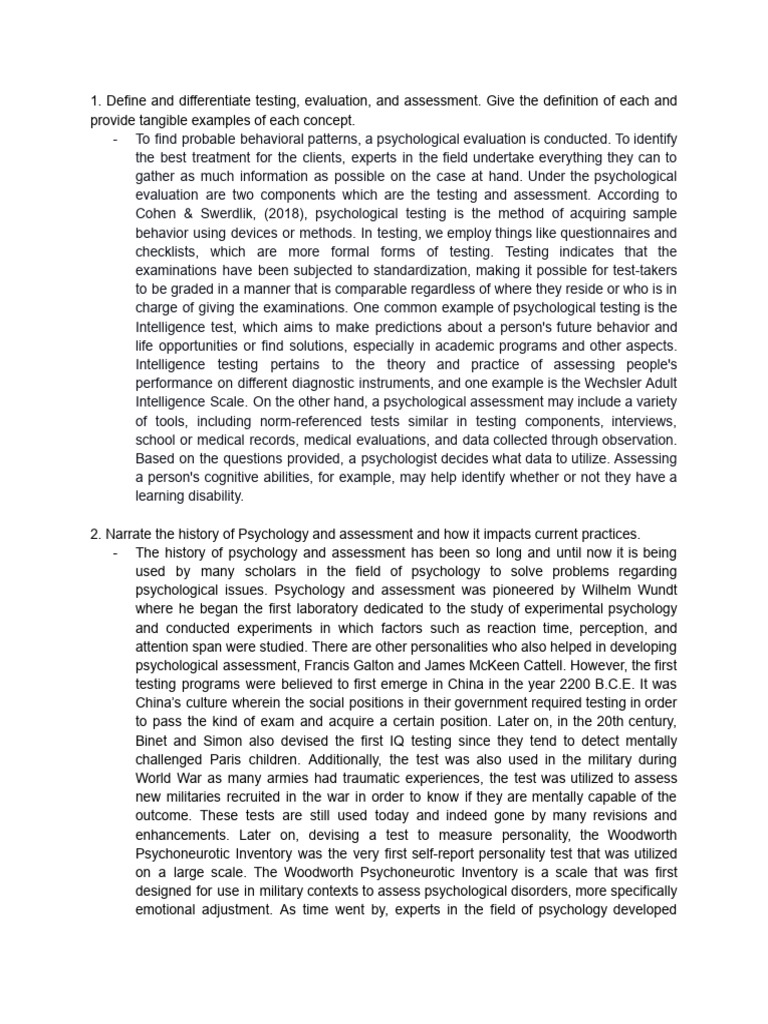PSY126-1 - Psych Assessment | PDF | Psychology | Educational Assessment