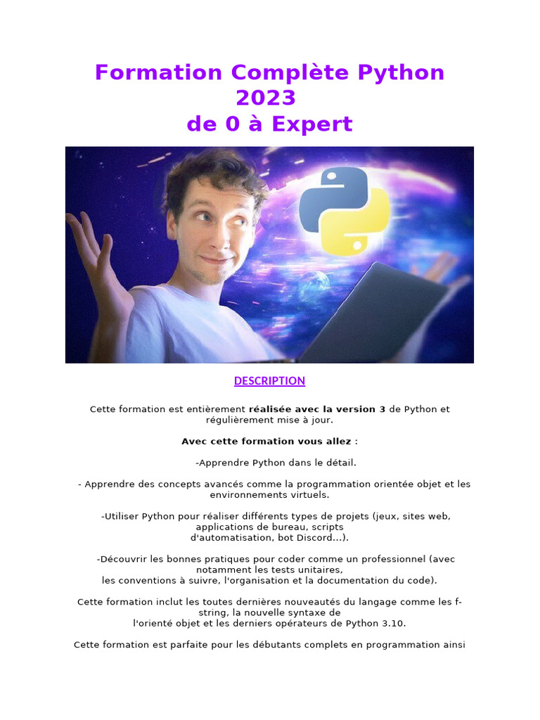Formation Complète Python 2023 | PDF | Python (Langage de programmation ...