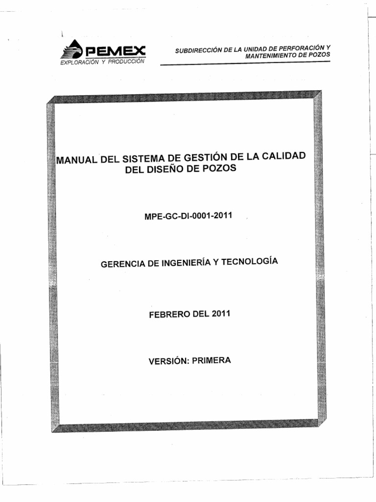 MPE-GC-DI-0001-2011 Manual Del Sistema de Gestión de Calidad | PDF