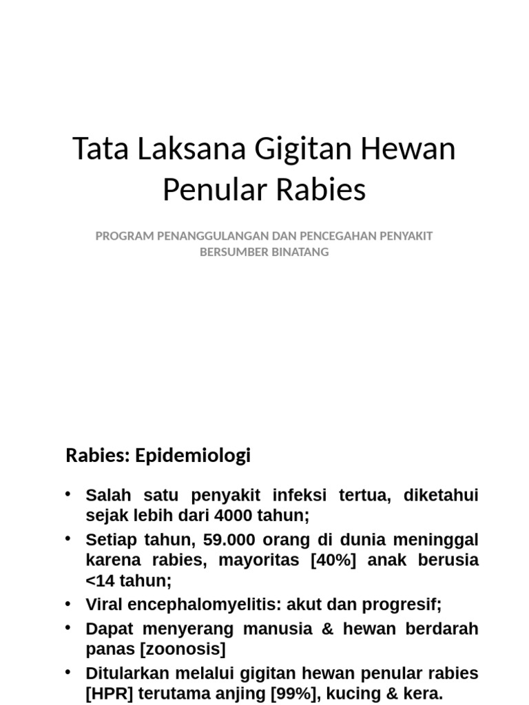 Tata Laksana Rabies dan Pencegahannya | PDF