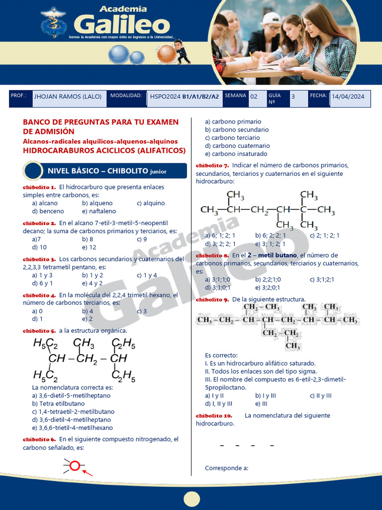 Alquenos Nomenclatura 2 | PDF | Alcano | Hidrocarburos