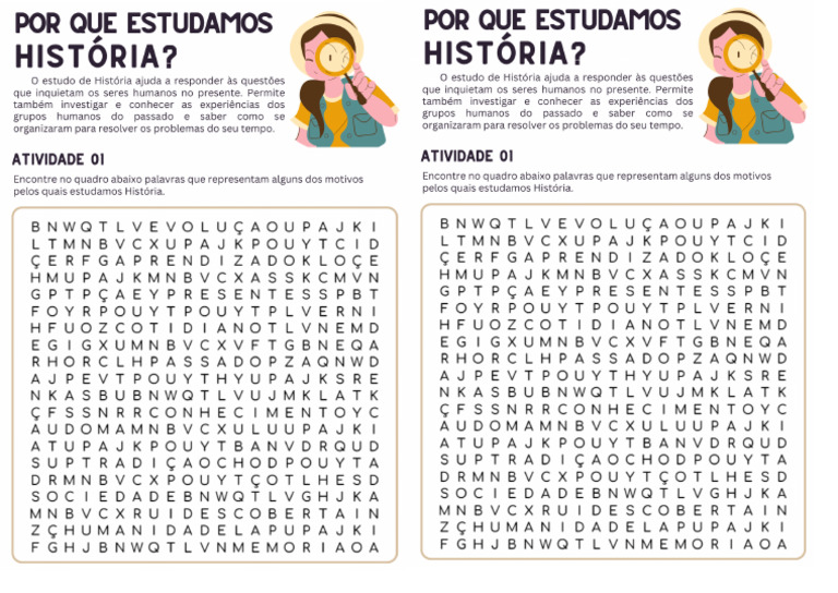 Caça Palavras Sobre A Historia | PDF