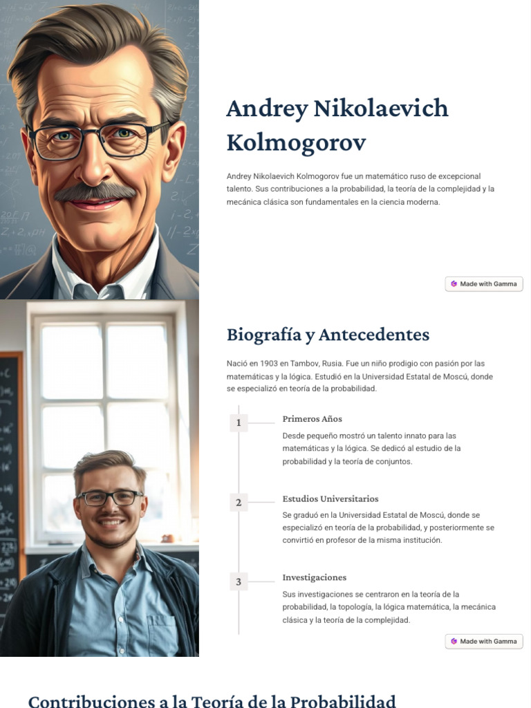 Andrey Nikolaevich Kolmogorov | PDF | Probabilidad | Estocástico
