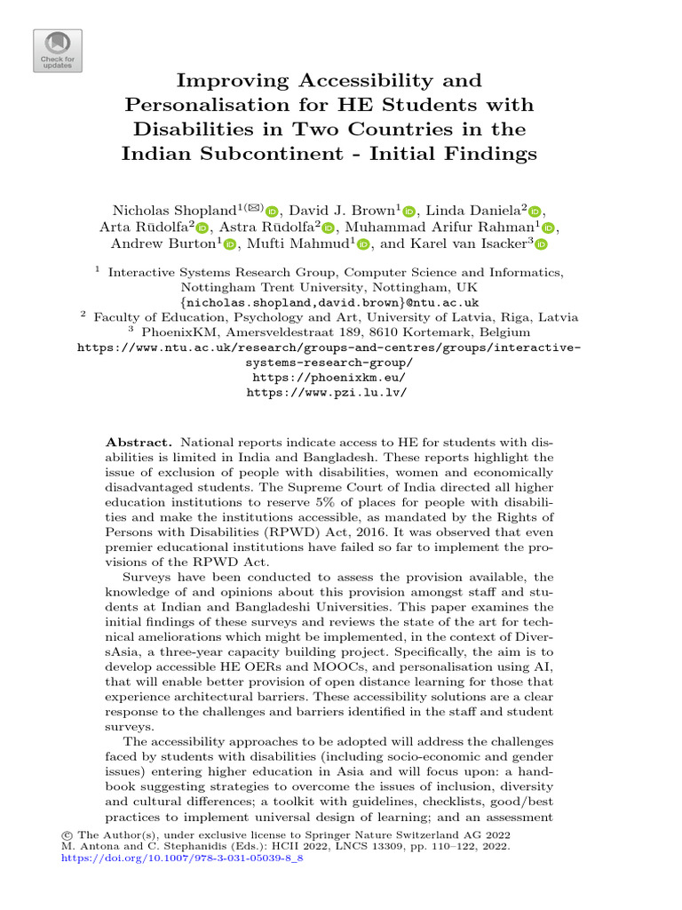 Enhancing HE Accessibility in India & Bangladesh | PDF | Visual ...