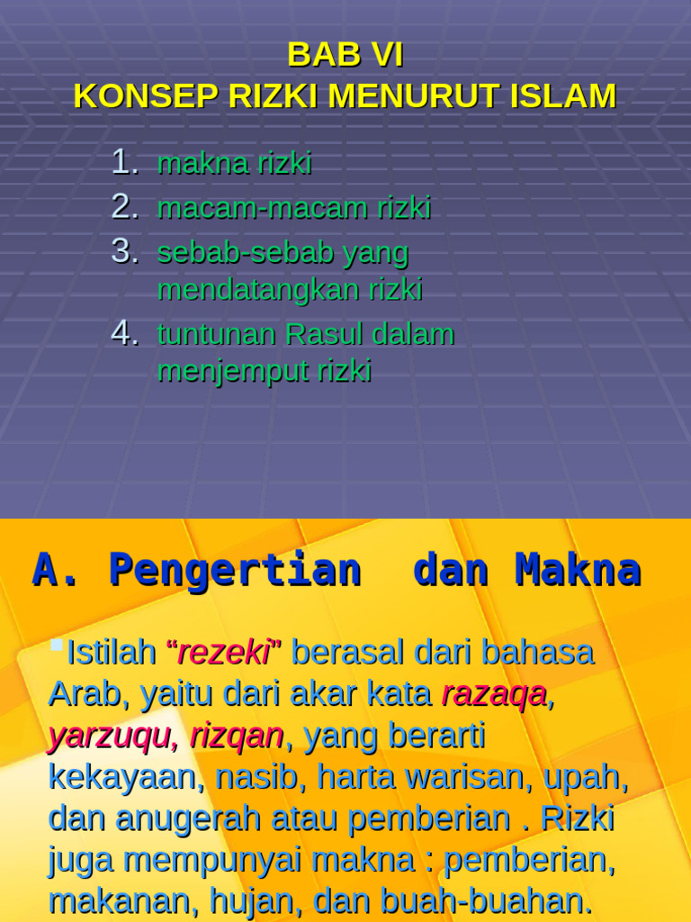 Bab Vi Konsep Rizki Menurut Islam | PDF