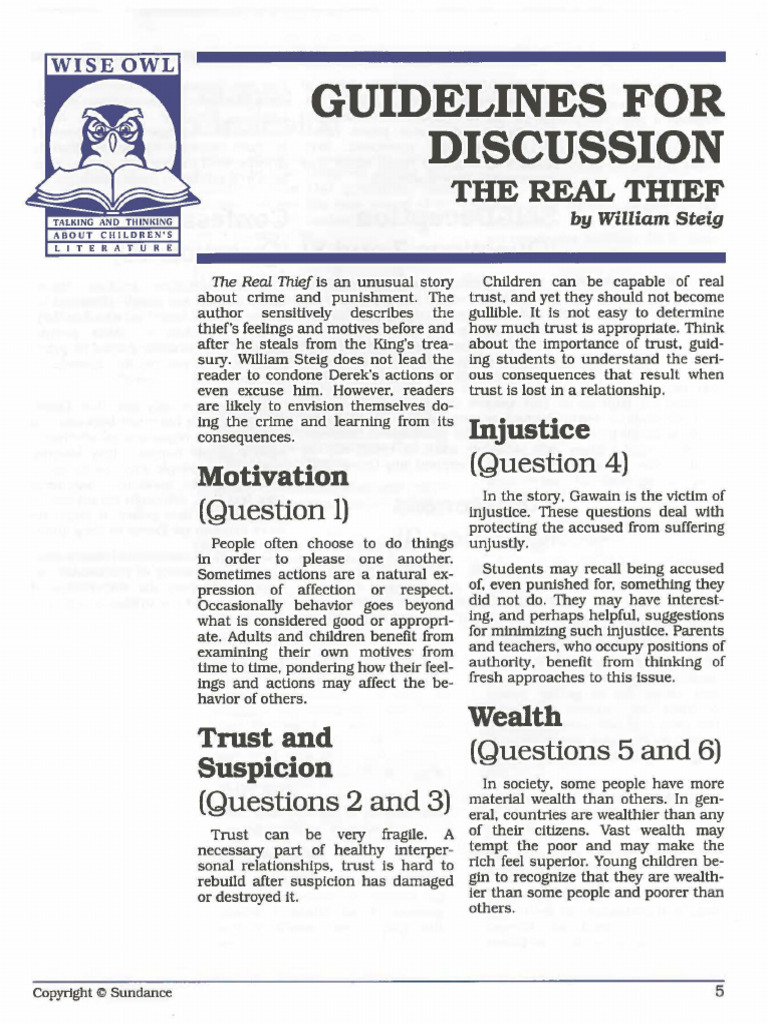 1991 Wise Owl For The Real Thief | PDF | Forgiveness | Social Psychology