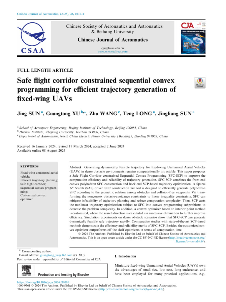 Safe Flight Corridor Constrained Sequential Convex Progr 2025 Chinese ...