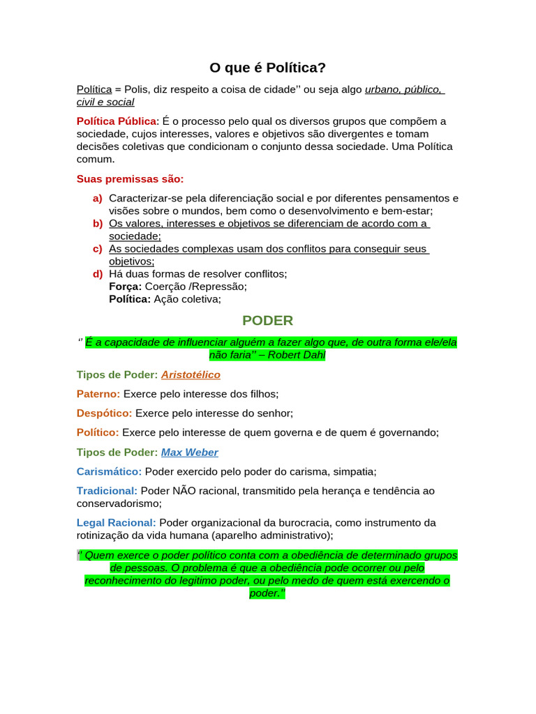 Entendendo Política e Poder Público | PDF | Estado | Poder (social e ...