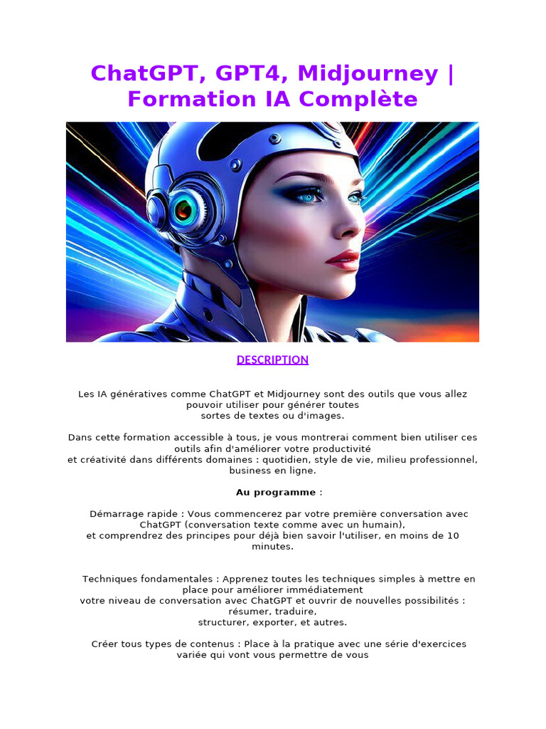 Formation Complète sur ChatGPT et IA | PDF | Intelligence artificielle ...