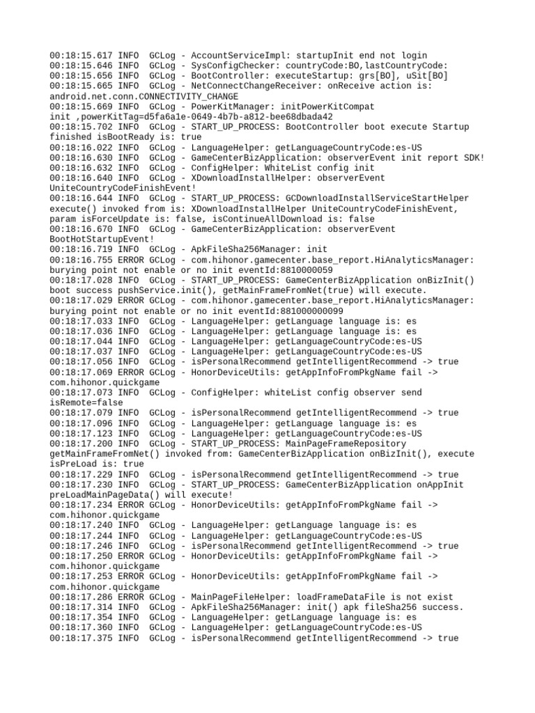 Game Center Startup Log Analysis | PDF | Telecommunications | Computer ...