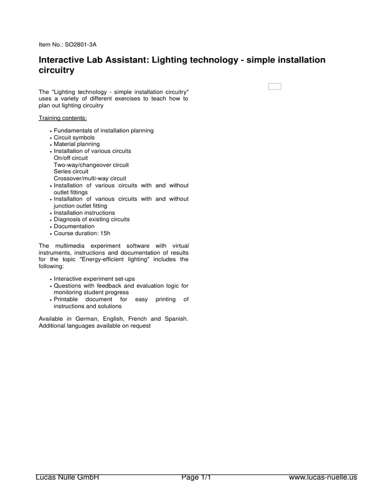Interactive Lighting Circuit Installation Guide | PDF