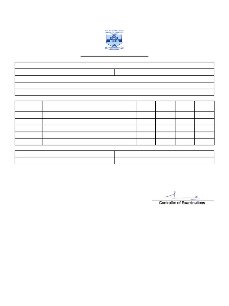B.Tech CSE 6th Sem Grade Card | PDF | Computing