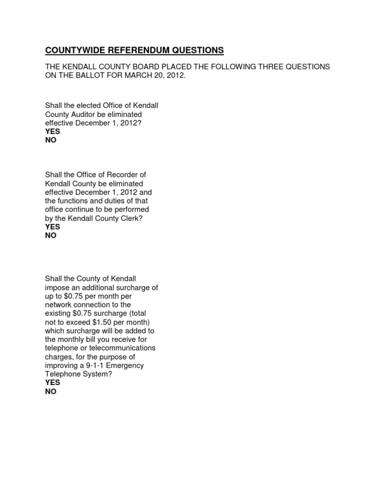 Referendum Questions | PDF
