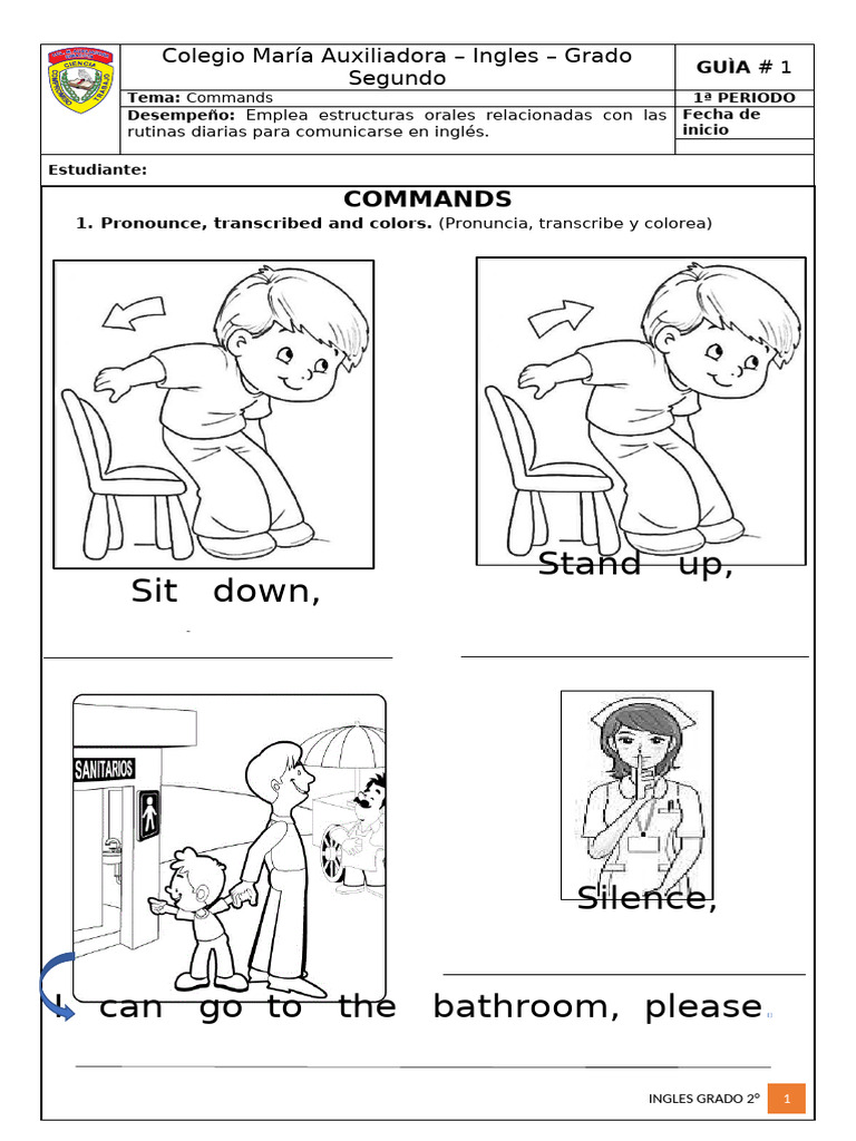 Guía de Inglés para Segundo Grado | PDF