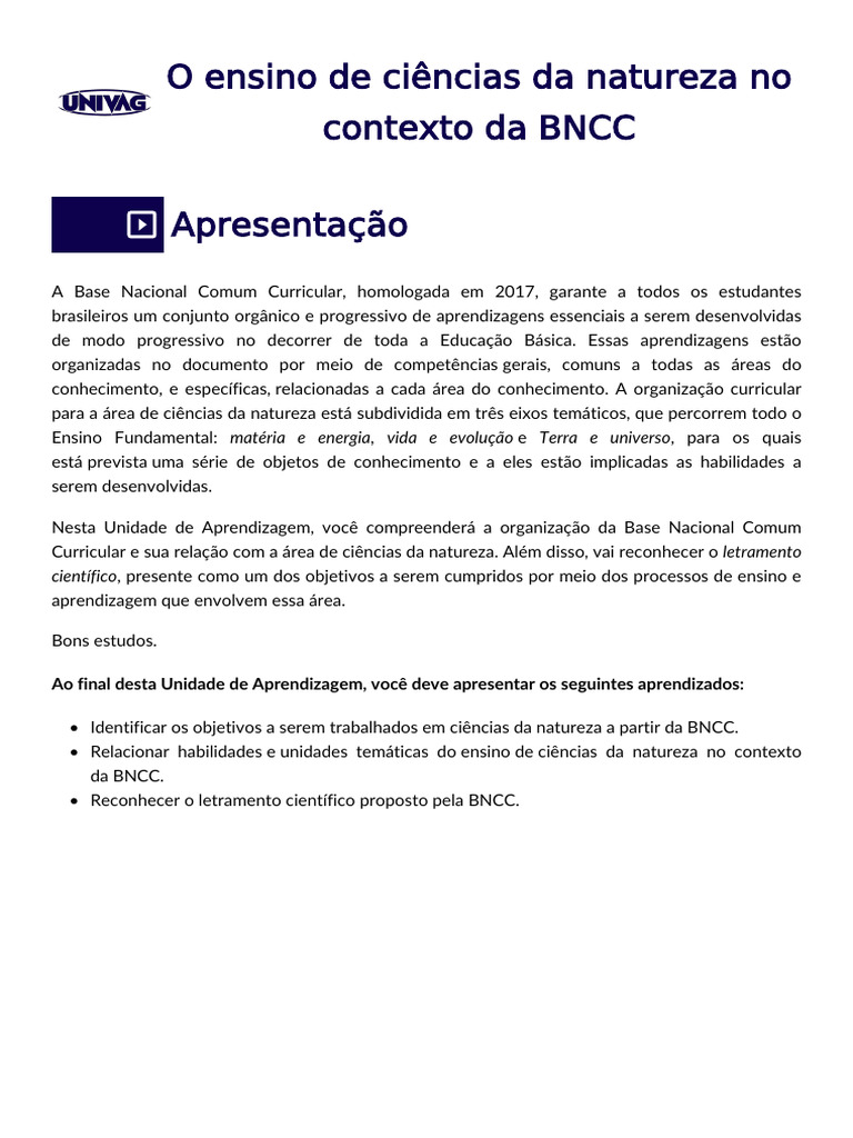 Ensino de Ciências e Letramento Científico | PDF | Science | Aprendizado