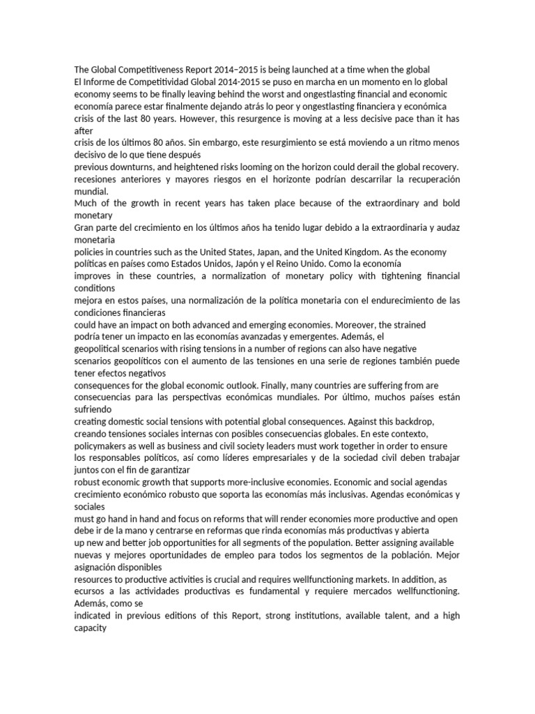 The Global Competitiveness Report 2014 | PDF | Sustainability | Economies