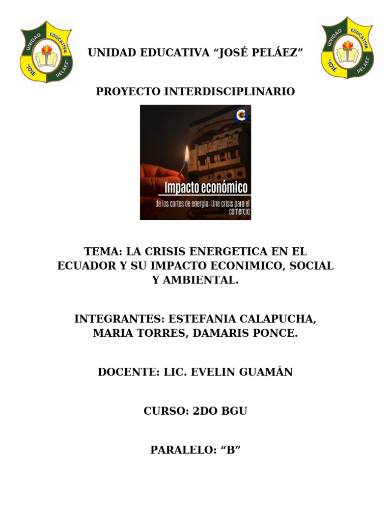 Impacto de la Crisis Energética en Ecuador | PDF | Hidroelectricidad ...