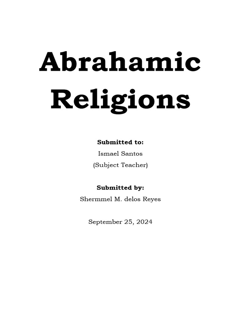 Abrahamic Religions Sherm | PDF | Abrahamic Religions | Jewish Holidays