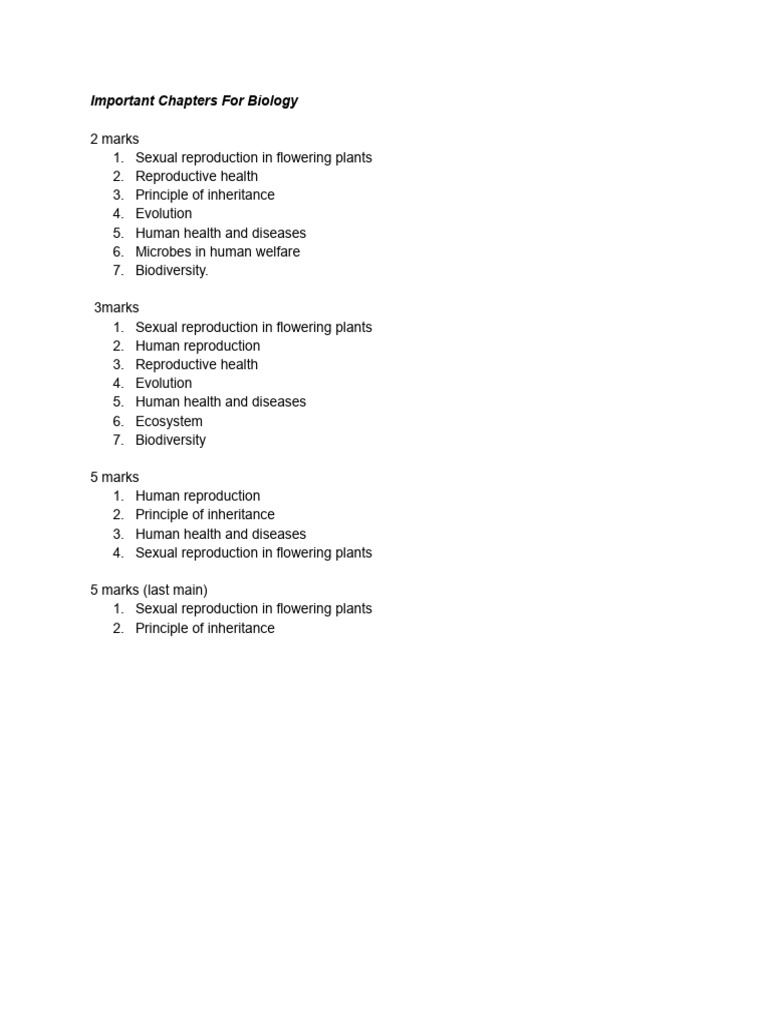 Biology Important Chapters 2nd Puc 24-25 | PDF