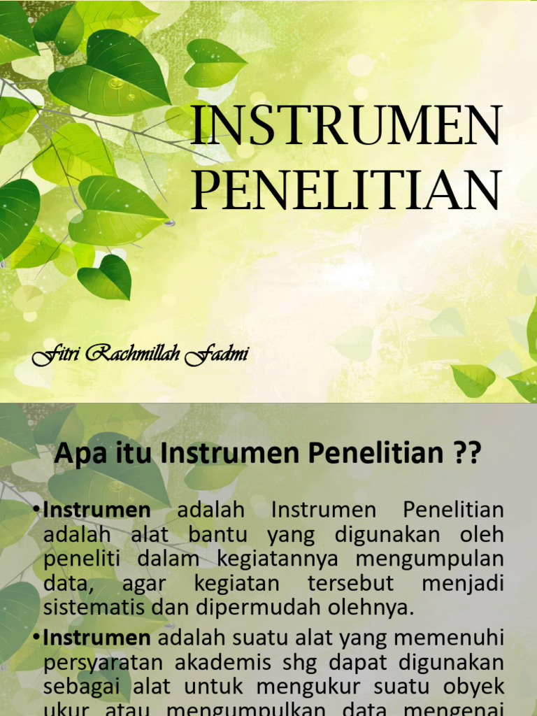 Panduan Lengkap Instrumen Penelitian | PDF