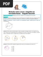 Exercícios de Ângulos Inscritos - 9º Ano | PDF | Triângulo | Círculo