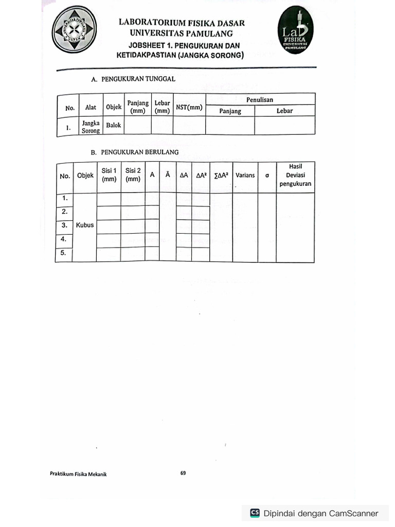 Tabel Modul Fisika | PDF